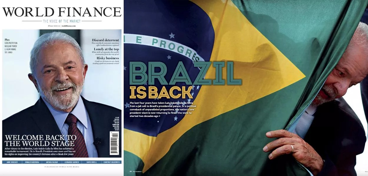 “Bem-vindo de volta ao palco mundial”: revista World Finance estampa Lula na capa e volta do Brasil ao mundo