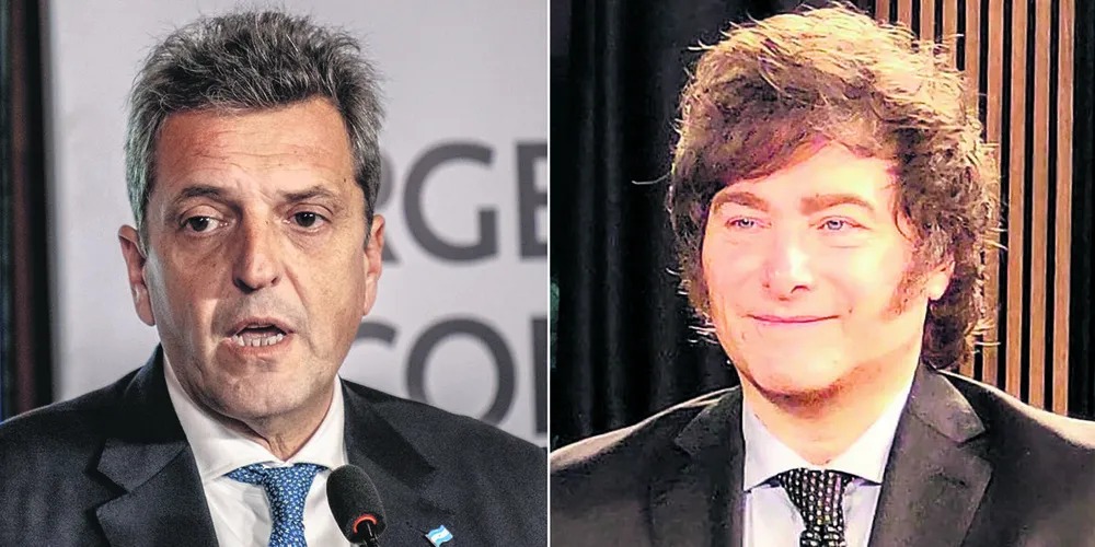 Eleições na Argentina: Última pesquisa aponta leve vantagem de Milei sobre Massa